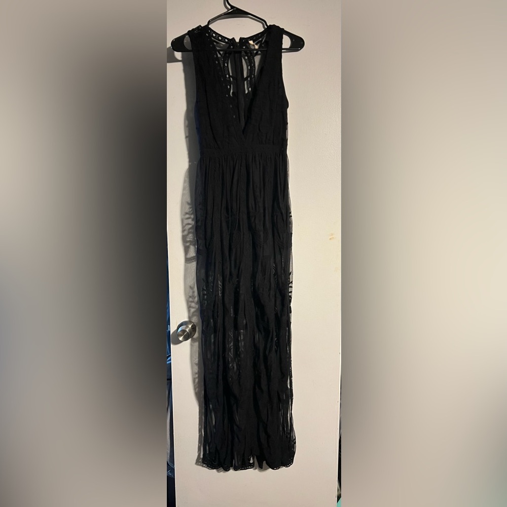 Black lace romper dress